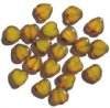 20 10mm Flat Cut Window Heart Beads Translucent Yellow w/ Speckles